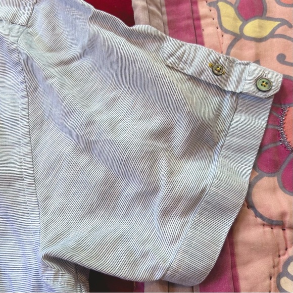 Ted Baker Men’s Short Sleeve Cotton Linen Button Down w/ Wavy Blue Dot Pattern - Picture 4 of 9